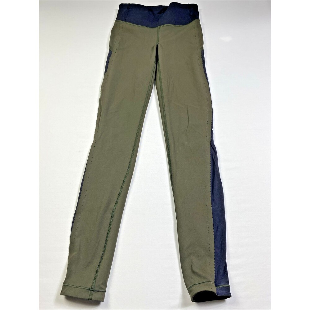 Lululemon Smooth Stride Tight Dark Olive Black Size 4 Yoga Leggings Athleisure